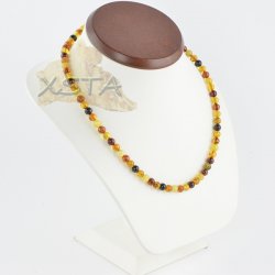 5 mm amber necklace multicolour round